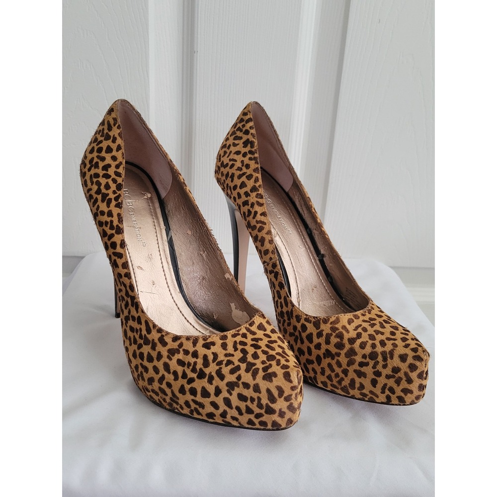 BCBGeneration Parade 2 Leopard Calf Hair Platform Pumps Heels Women's 8.5B - Picture 3 of 13